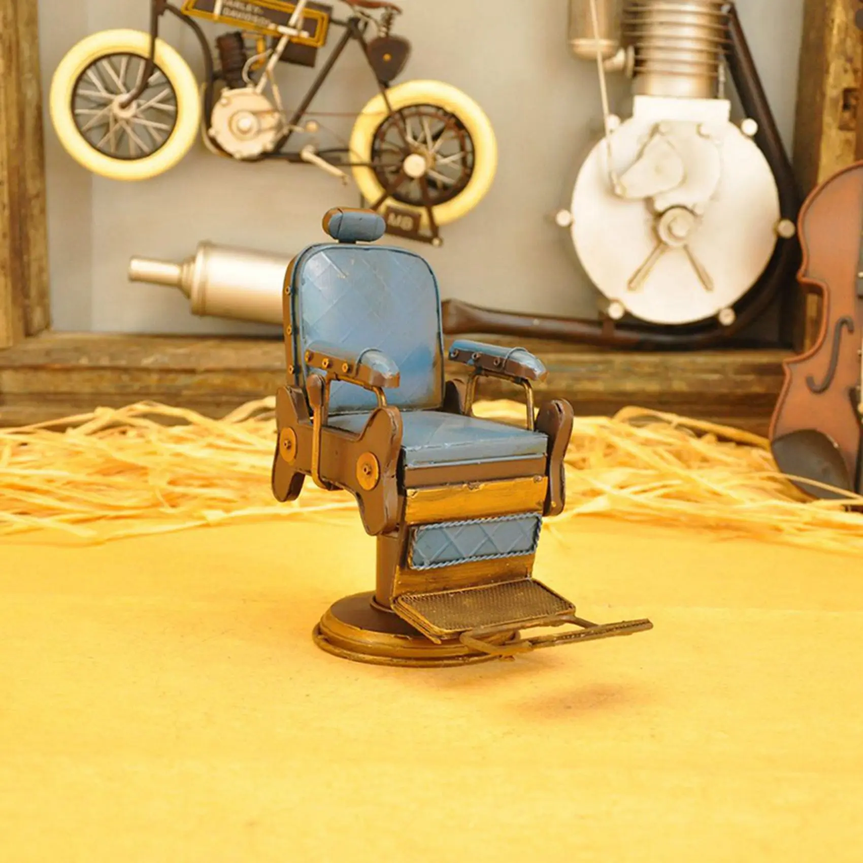 A67M-2X Iron Model Decorations Creative Crafts Barber Chair Micro-Metal Decoration Creative Home Furnishings Tinplate