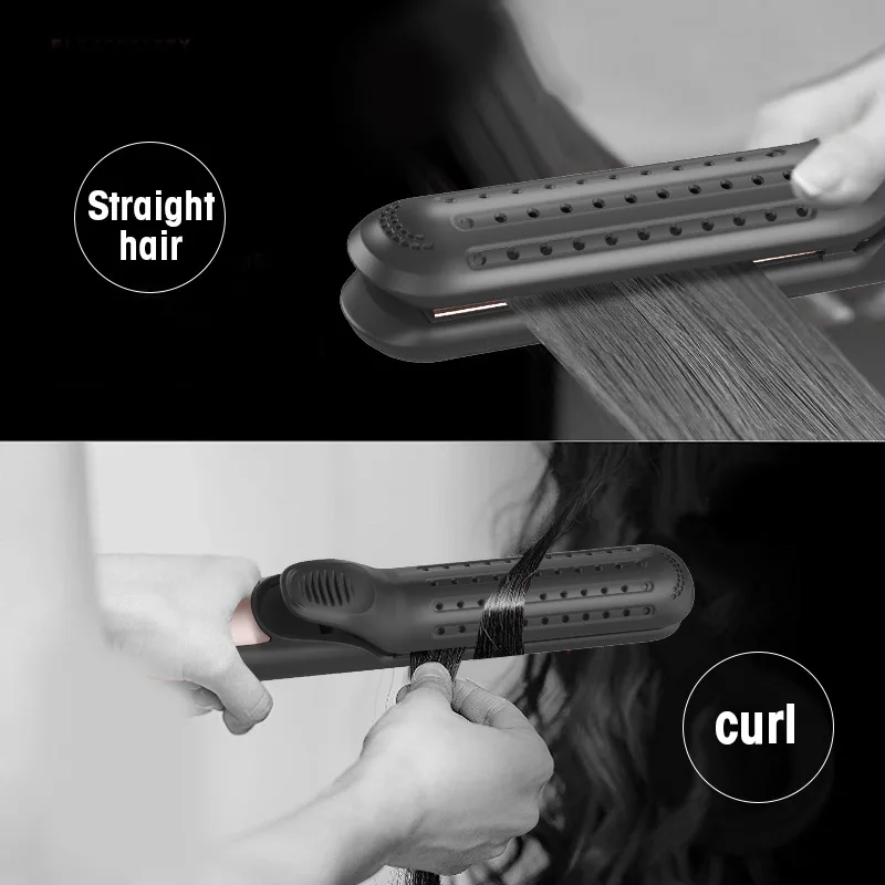 Cool Air Hair Straightener & Curler - Two-in-One, Hair-Straightening and Curling Iron - Gentle on Hair, Women's