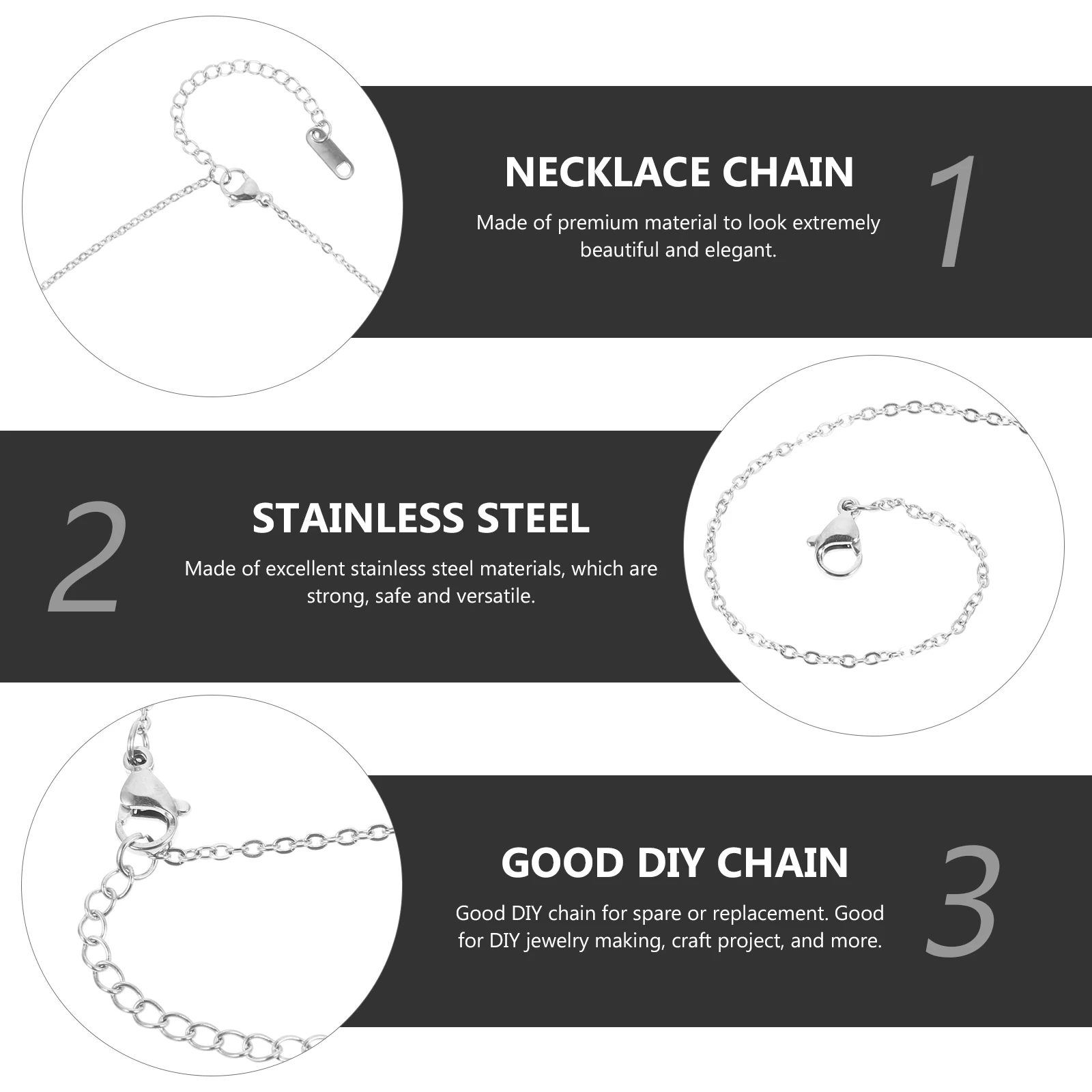 

Stainless Steel For Jewelry Making Crafts Replacement Pendant Chain With Extender Lobster Clasp Diy Necklace Chains Long Chain