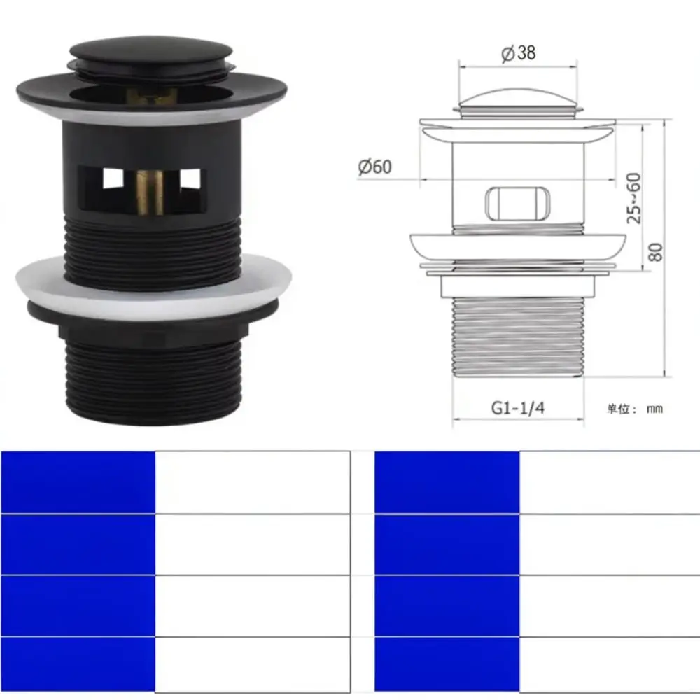 Sturdy Stainless Steel Basin Pop Up Drain Stopper Bathroom Sink Waste Strainer 1 1 4 Inch Fitting Overflow Hardware
