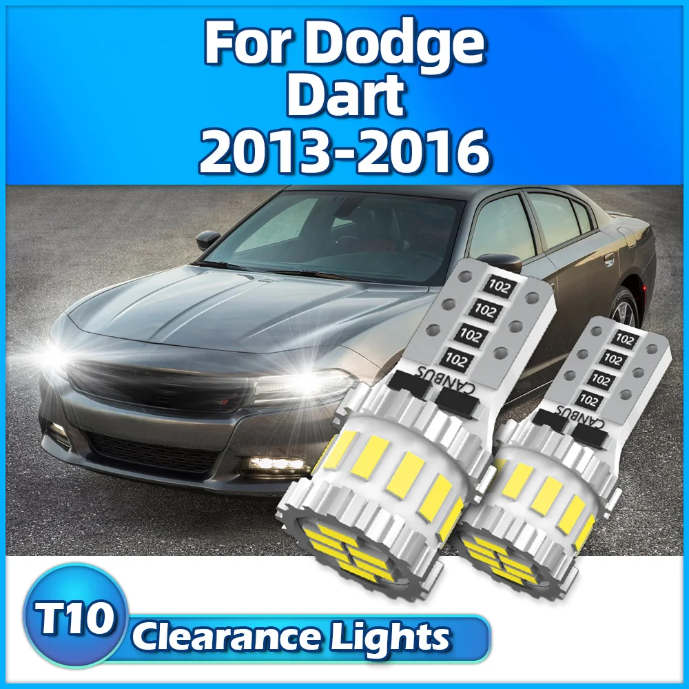 6W 3400LM Super Bright Clearance Lights T10 W5W 194 168 Canbus No Error Auto Parking Lamps For Dodge Dart 2013 2014 2015 2016