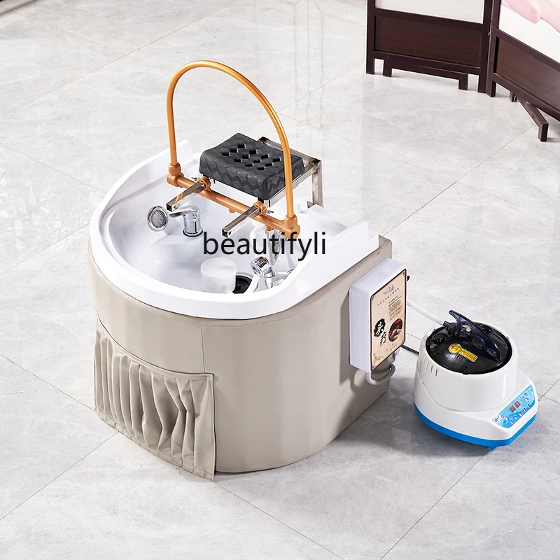 

Lying type shampoo basin, water circulation fumigation heating head treatment basin, movable constant temperature