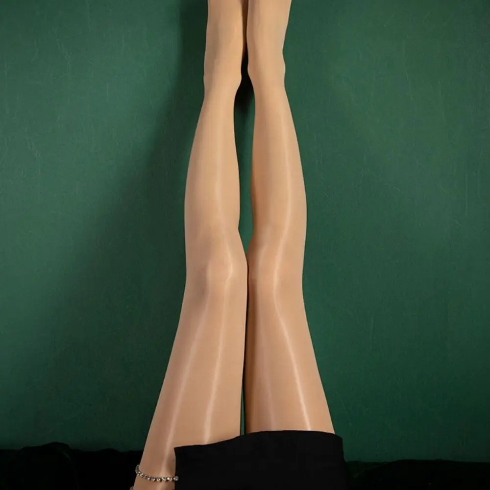 Glossy Shine Oil Bright Shimmer Tights High Waist High-Density Shaping Silk Stockings Smooth Stretch Shiny Oil Stockings Girls