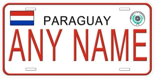 Paraguay Any Name Personalized Novelty Car License Plate Aluminum