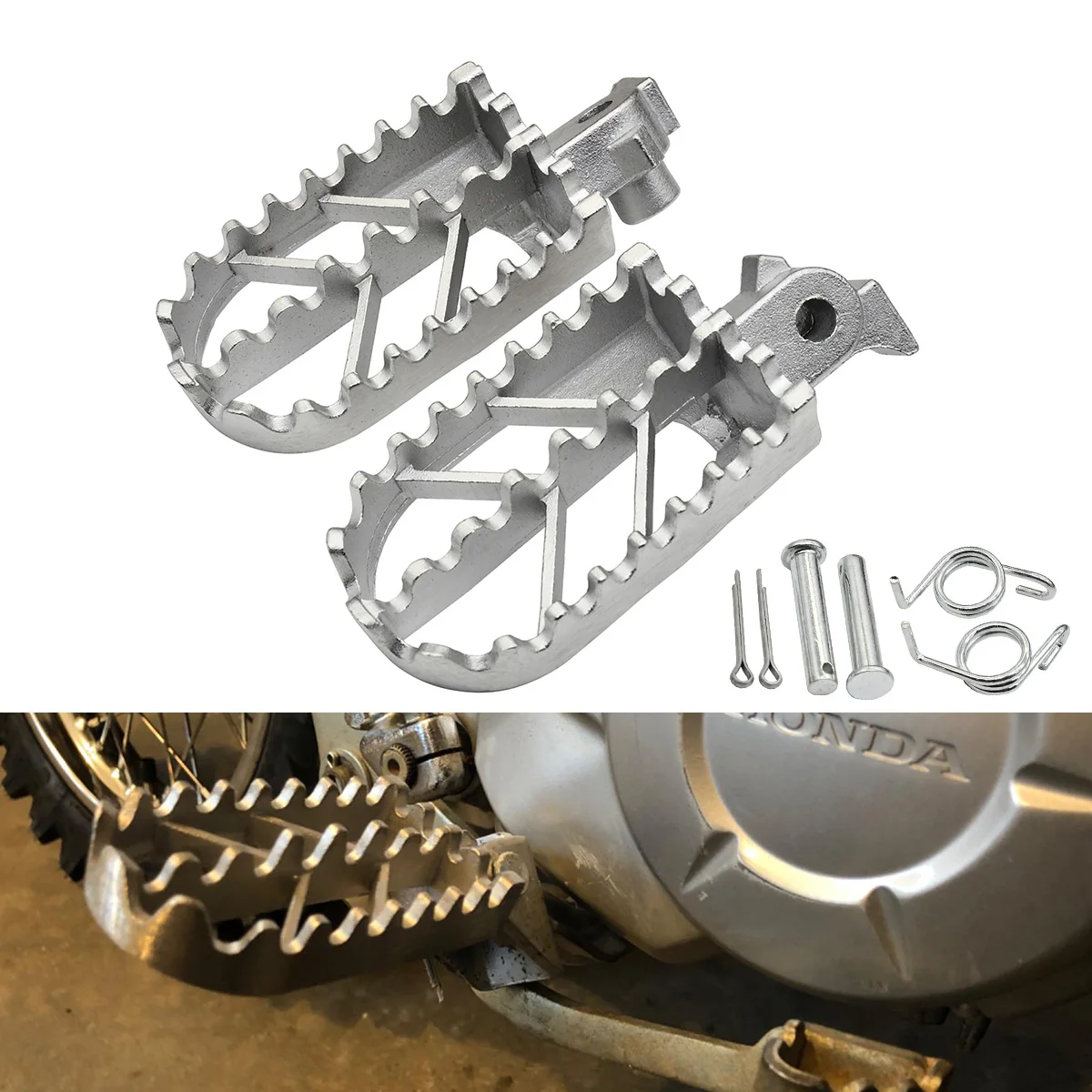 Motocross Stainless Steel Foot Pegs Rests Pedals Footpegs For Honda XR50R XR70R XR80R XR100R CRF50 CRF50F CRF70 CRF70F CRF80