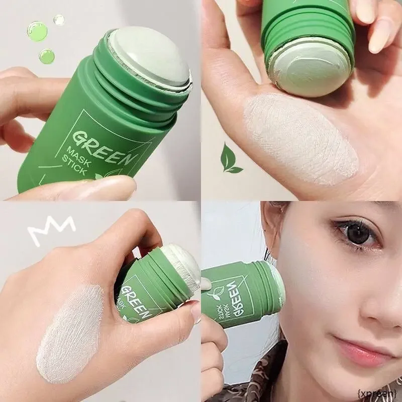 Hot Green Tea Solid Cleansing Mask Dispel Acne Blemish Mark Remove Blackhead Acne Smearing Mud Film Hydrating Moisture Mask