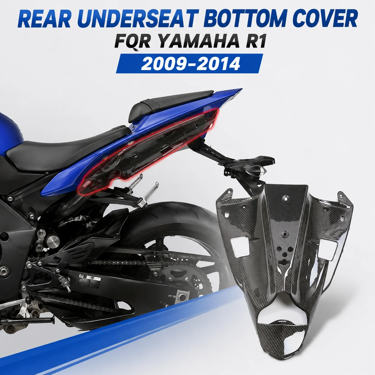 

Rear Underseat Bottom Seat Cover Carbon Fiber for Yamaha YZF R1 2009-2014 Motorcycle Accessories