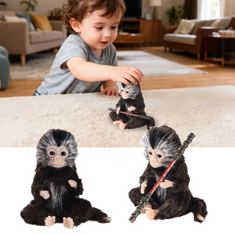 

Simulation Animal Model Soft Silicone Monkey Reborn Doll Cute Lifelike Monkey Pet Stress Relief Toy Kids Gift Desktop Ornaments