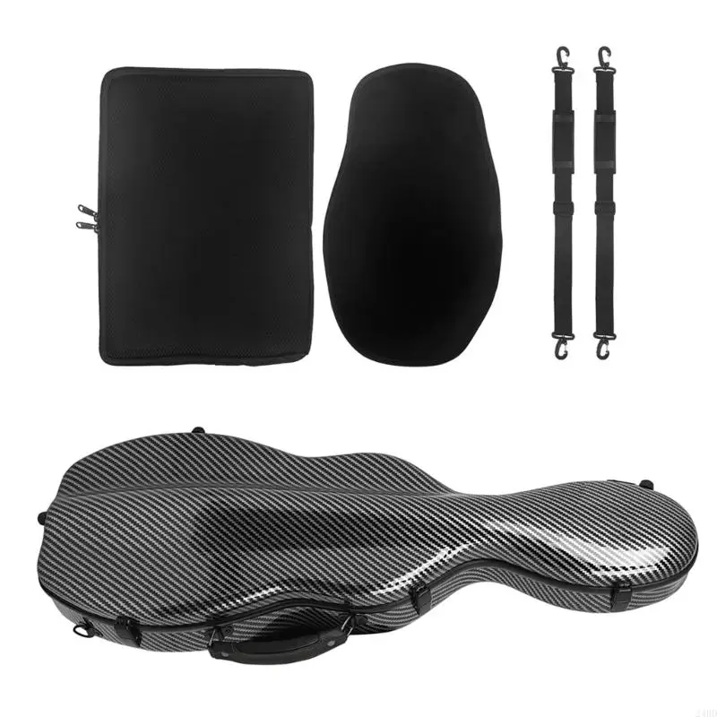 Carbon Fiber Violin Case Durability Shockproof Violin Hard Case Comfortable Shoulder Strap Violin Accessory 24BD