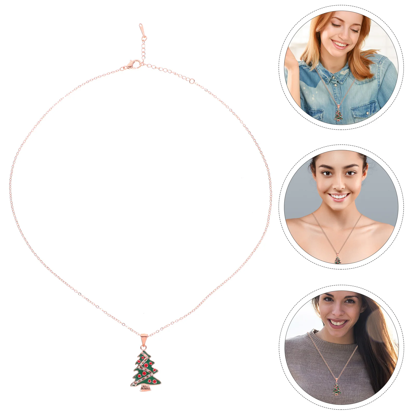 

1Pcs Christmas Tree Necklace Lovely Pendant Stylish Necklace Durable Colorful Neck Hanging Pendant Perfect Christmas Gift