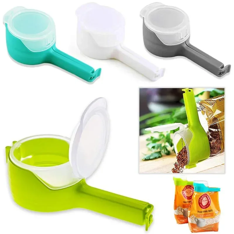 Split Mouth Closure Clip for Octopus Bean Food Bags with Pour Out Spout, Easily Split Oats Kitchen Tools  Bag Sealer  Storage