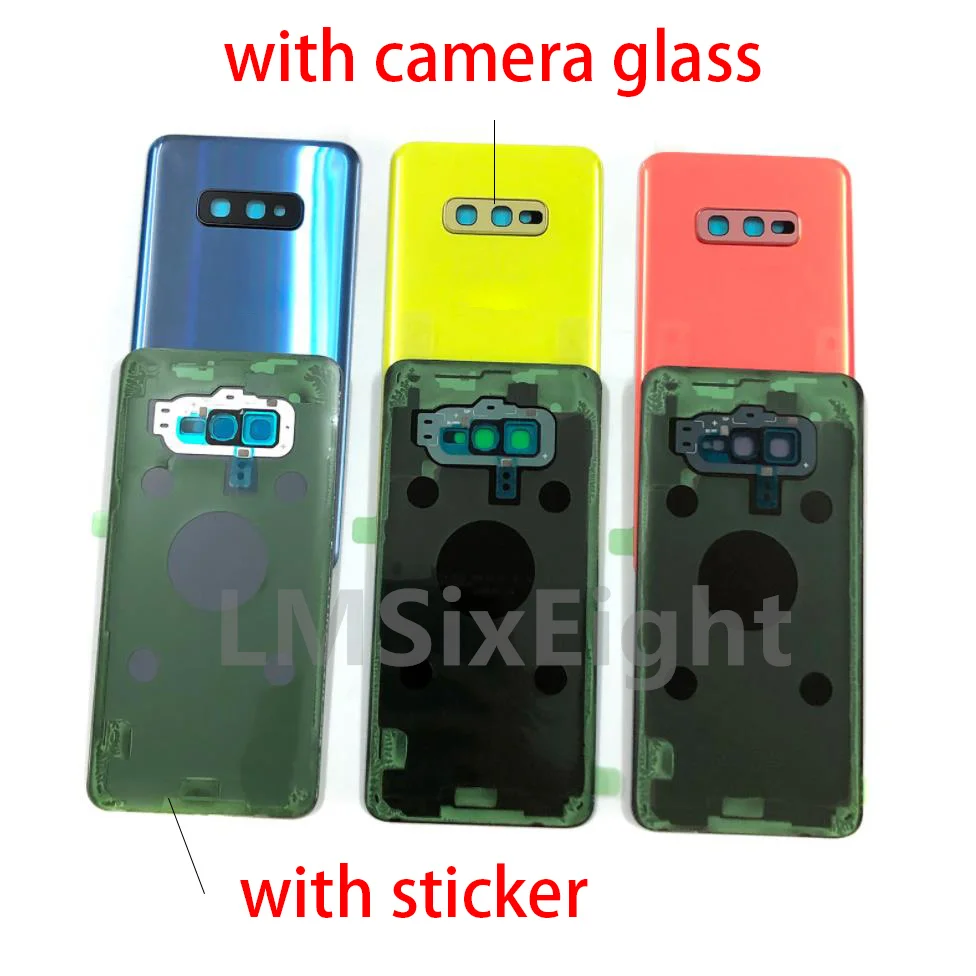 Nuevo para Samsung Galaxy S10 G973 S10 Plus G975 S10e G970 Carcasa de vidrio para puerta trasera Panel de cubierta trasera de batería Piezas de