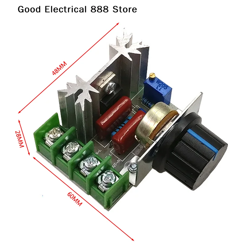 Voltage Regulator 2000 Watt AC 50 - 220 Volt Dimmer SCR Power Regulator Motor Speed Controller Home Improvement Regulators 2000W