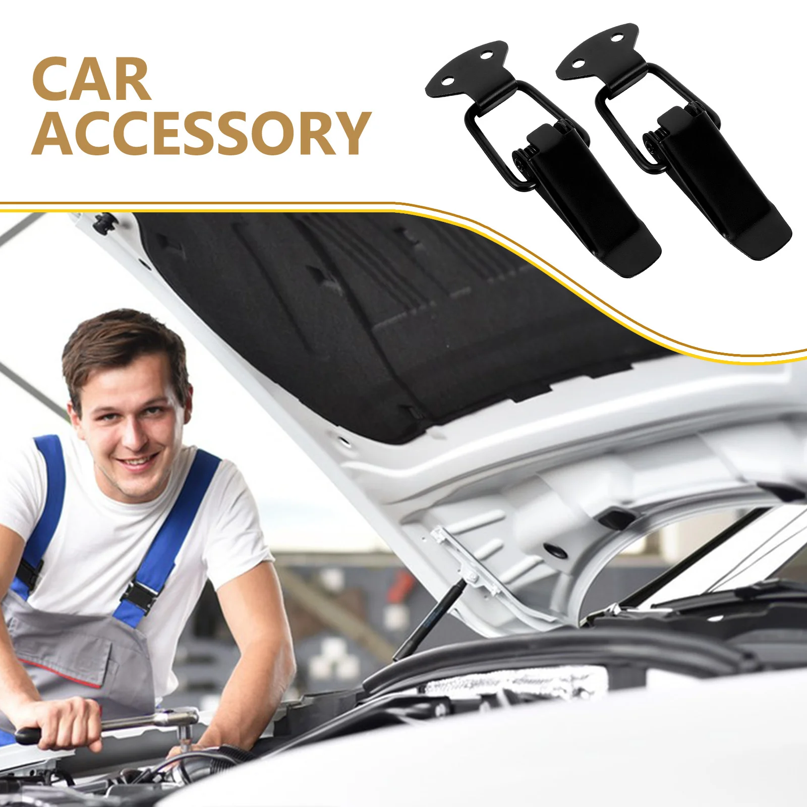 

2Pcs Durable Auto Bumper Clip Hasp Universal Quick Latch Release Fastener Car Front Rear Hook Lock Quick Latch Bumper Release