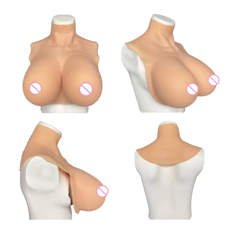 Realistic Silicone Breast Forms for Transgender Crossdressers Cosplay Huge Boobs with Nipple & Areola Plump Soft Shake Effect