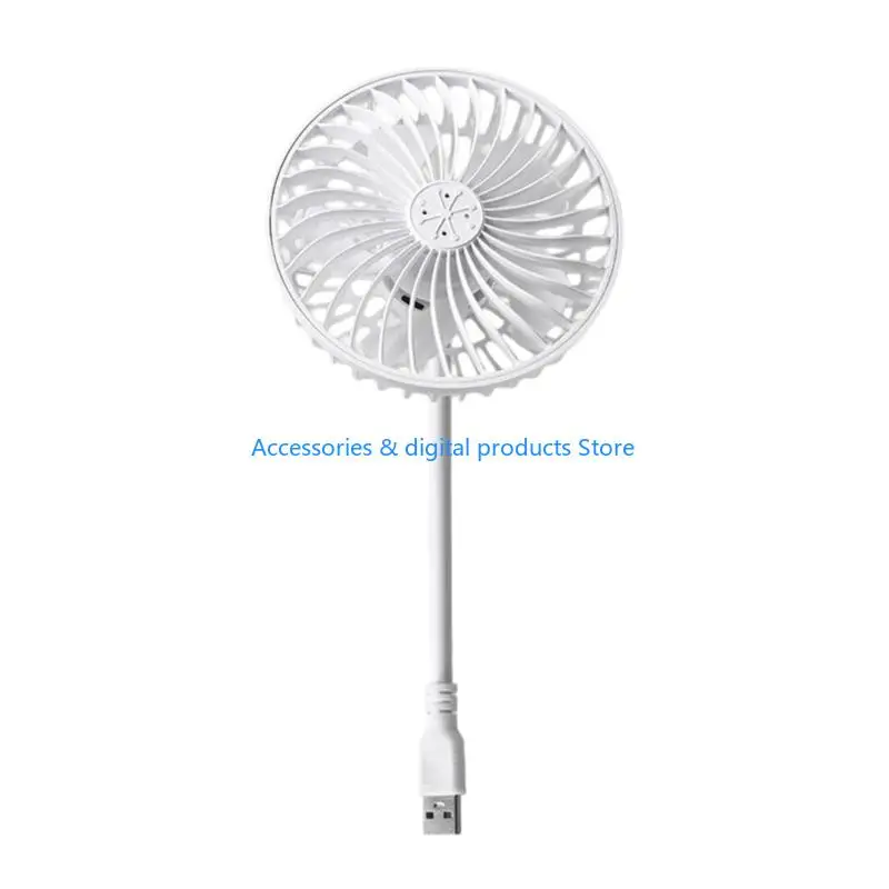 77JD USB Plug Fan Low Noise Portable Fan 360 Degree Adjustable Cooling Fan for Indoor Outdoor Fishing Home Travel Camping