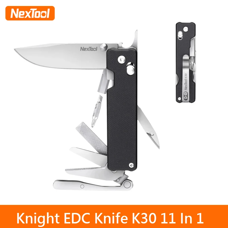 NexTool K30 11-w-1 Nóż Kieszonkowy Knight EDC, Wielofunkcyjne Narzędzie, Składany Nóż Outdoorowy, Mini Przenośne Składane Nożyczki, Narzędzie Ręczne