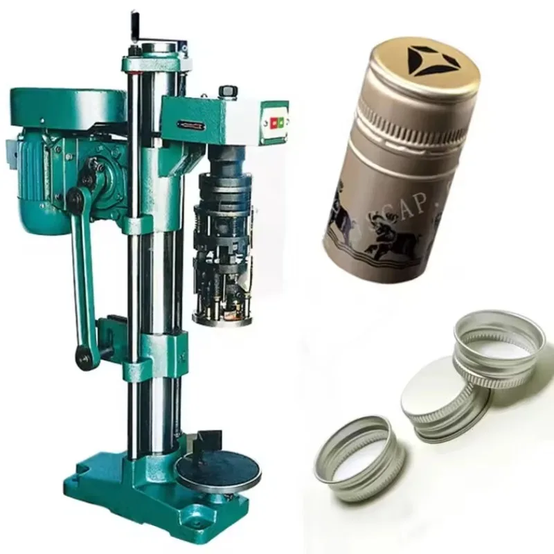 

Manual Semi Auto Glass Bottle Olive Oil Wine Water Aluminium Bottle Cap Lid Screw Sealer Sealing Capping Machine