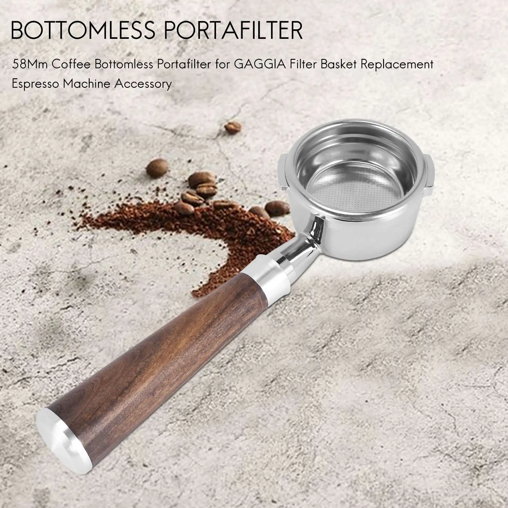 58Mm Coffee Bottomless Portafilter for Filter Basket Replacement Espresso Machine Accessory Coffee Tool A