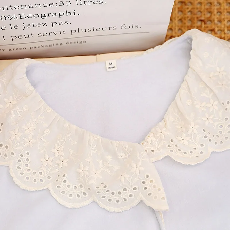 طقم بيجامة نسائي كوري للخريف بأكمام طويلة من الدانتيل الأمامي وإبزيم أنيق للاستخدام الداخلي والخارجي يسمح بمرور الهواء ومريح مقاس XL