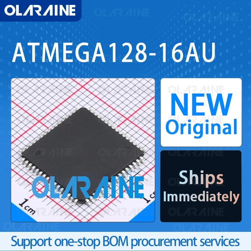 

1/5/10Pcs ATMEGA128-16AU TQFP-64 8-bit microcontroller - MCU RoHS Core AVR Data RAM 4 kB 53 I/O Voltage 5.5 V