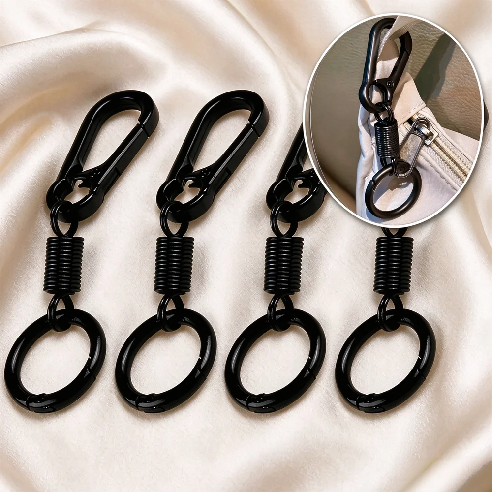 4Pcs Portable Anti-Theft Fasteners, Backpack Anti-Opening Buckles, Anti-Mis-Opening Zipper Pull Locks,Simple keychain