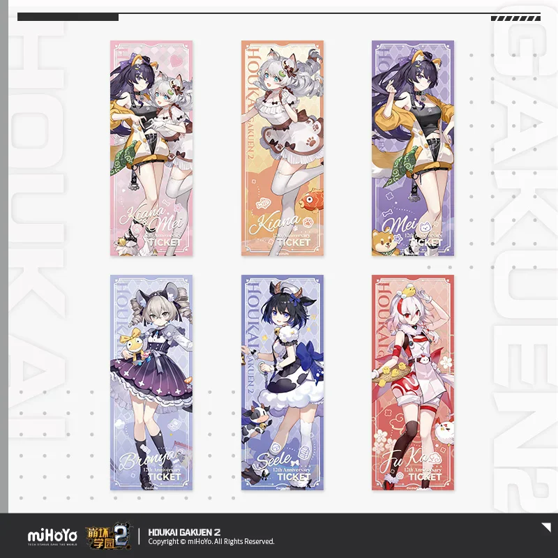 Official Houkai Gakuen 2 Gaming Merchandise Cartoon Characters Coplay Kiana Fuka Laser Ticket Halloween Gifts
