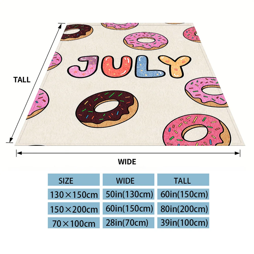 July Donuts Flannel Blankets Are Suitable For Sofas, Men's Room Decorations, Thick And Warm Gifts For Teenagers