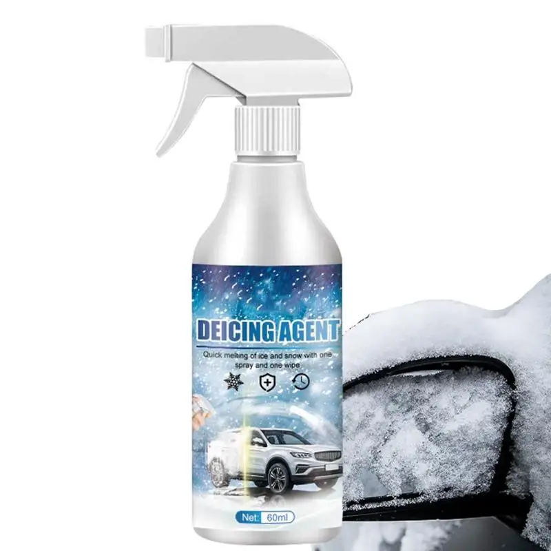 Ice Melting For Cars 60ml Fast Melting Snow Cleaner Car Accessories For Instantly Melting Ice Glass Exhaust Pipe Rearview Mirror