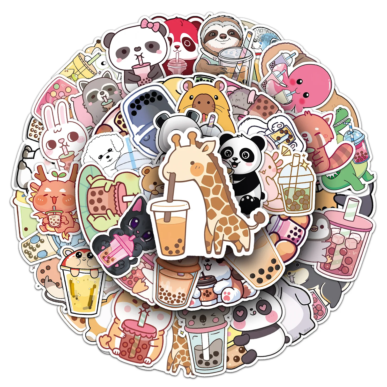 

10/30/50Pcs New Pet Milk Tea Graffiti Stickers Personalized Cartoon Cute Animal Decoration Stickers DIY Guitar Skateboard