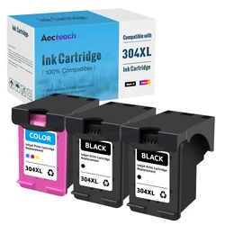 Aecteach Voor HP 304 304XL Inktcartridge Compatibel Voor HP Deskjet 3720 3721 3723 3724 3730 3732 3752 3755 3758 Printer Inkt
