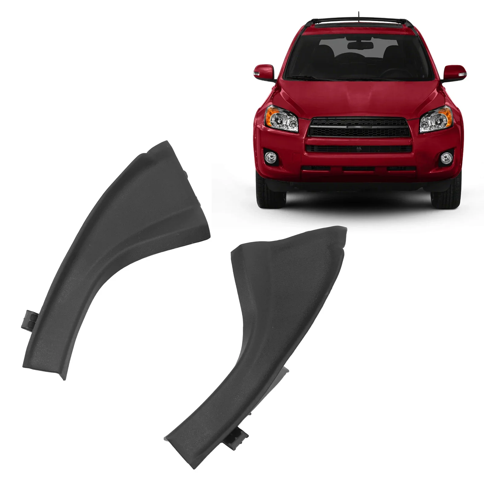 Front Wiper Side Cowl Extension Seal Cover Trim 53867 42012 Right Left Black Fit For RAV4 2006 To 2012