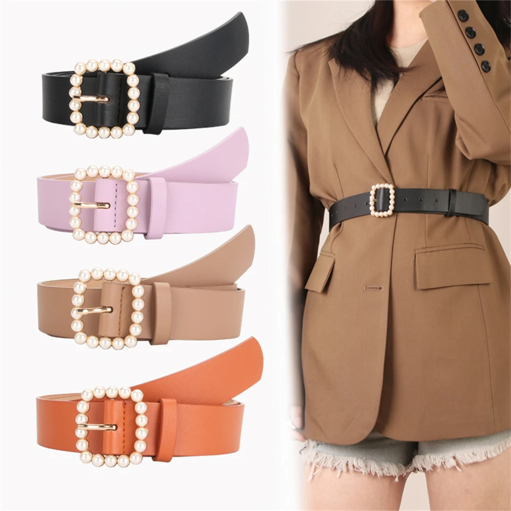 

Fashion all sweet lovely lady elegant decorative clothing with square button pearl belt K805