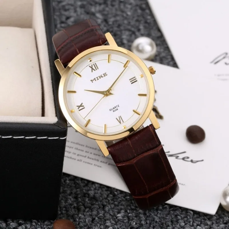 Vintage Couple Watches Simple Leather Strap Big Dial Student Quartz Watch Senior Waterproof Leisure Clock Men and Women Relógio