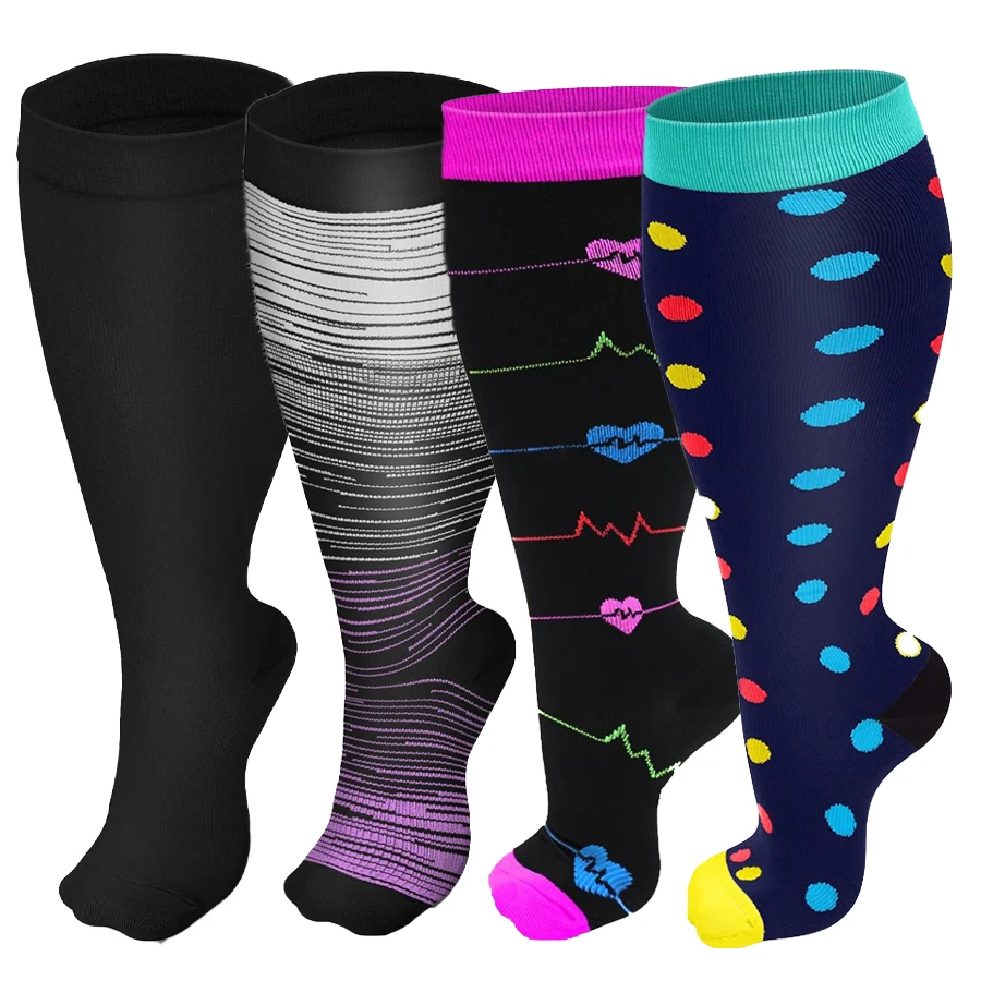 

Plus Size Compression Socks for Women and Men Wide Calf Extra Knee High Support for Circulation