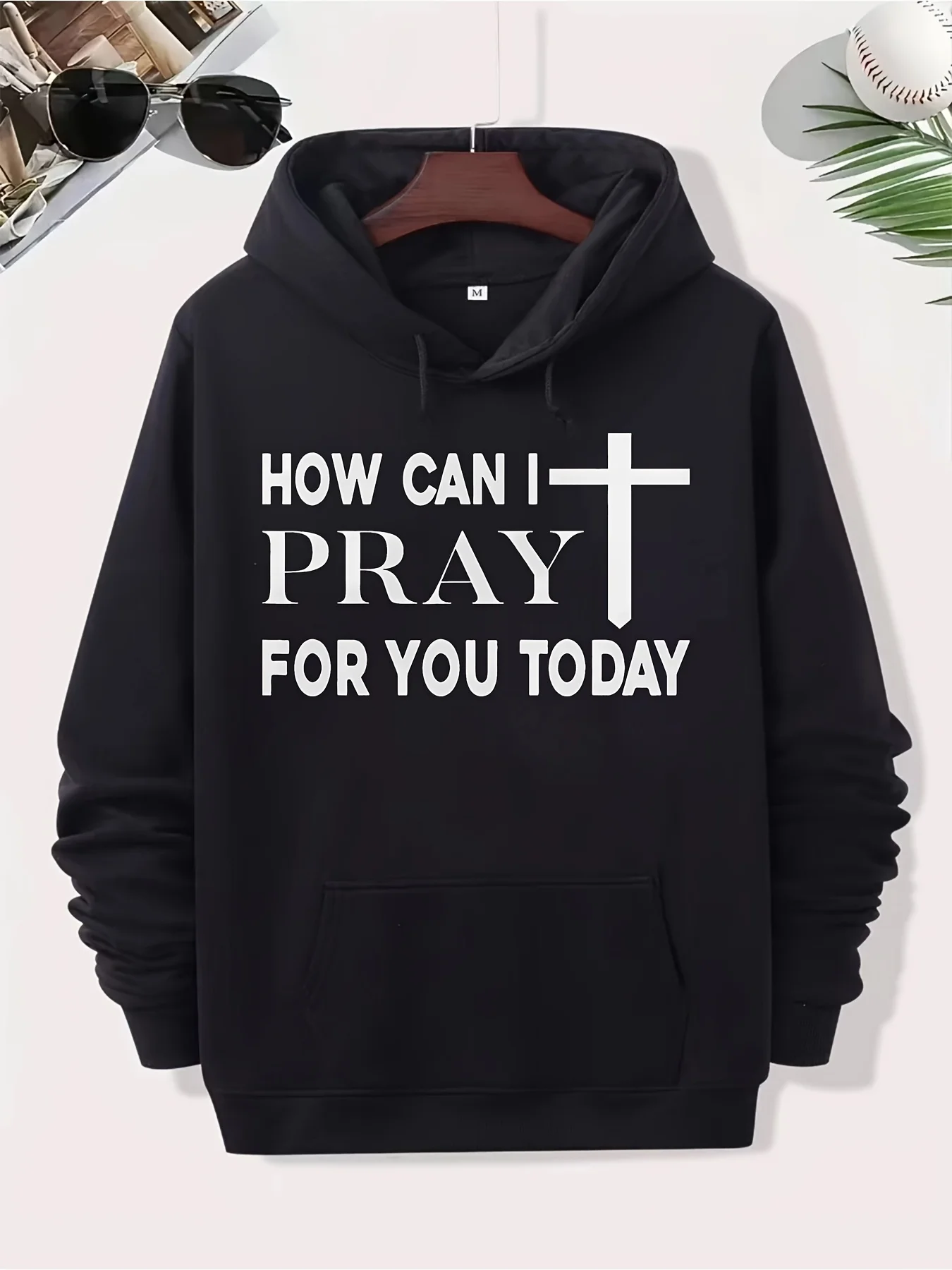 

Мужская христианская толстовка с капюшоном — «What Can I Pray For You Today» Faith-Based Design — мягкий хлопковый уличный пуловер для церкви