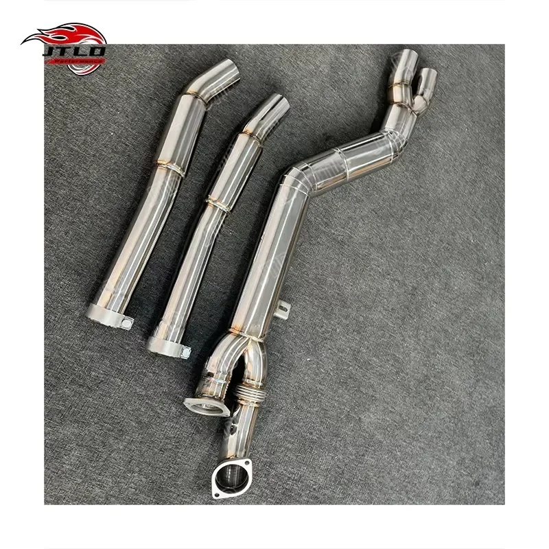 JTLD Performance 304 Stainless Steel 4 Inch/101mm Single Middle Pipe G8X G80 M3/G82 M4 Exhaust Resonators Professional