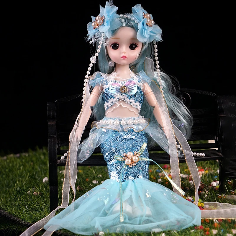 New Fashion Trend Ocean Princess Doll Funny Cute Mermaid Doll Kids Toys Girls Play House Toys Children's Holiday Birthday Gift