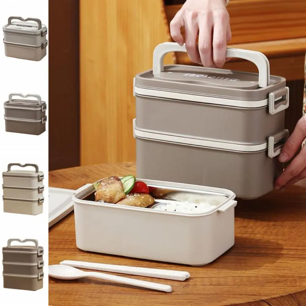 

2/3 Layers Stainless Steel Lunch Box Large Capacity SUS304 Multi Layer Lunch Box Stackable Insulated