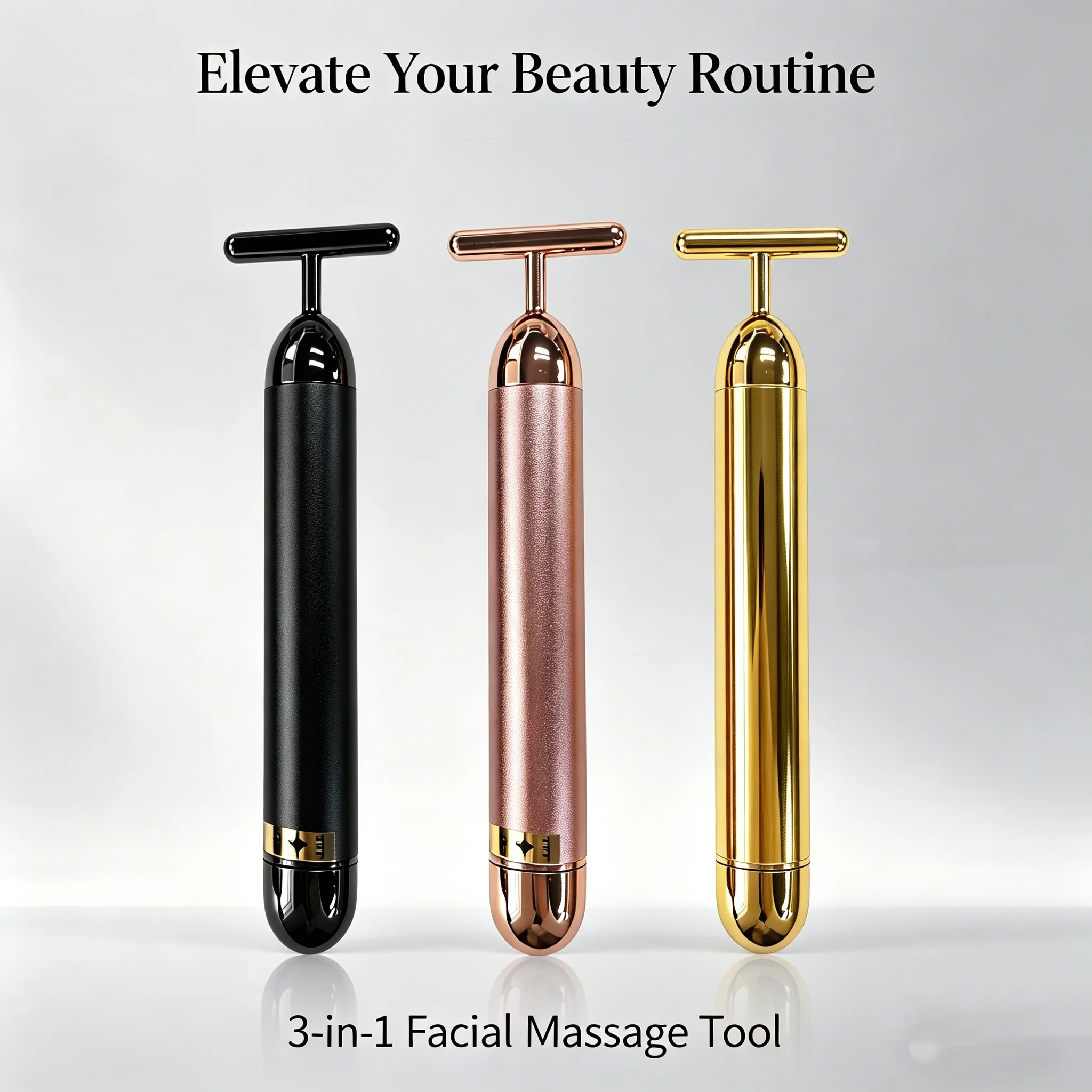 

Facial Swelling Reduction Evening Skin Care T-type Face Lifting Beauty Bar Metal Facial Skin Care Pink/Black/Gold Optional