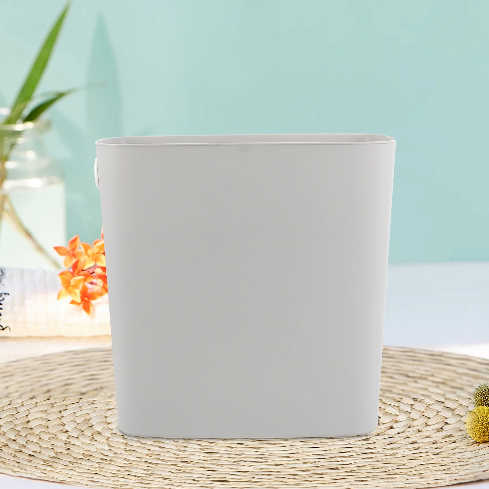 Narrow Slim Waste Container Multipurpose Convenient Trash Bucket Office Junk Case