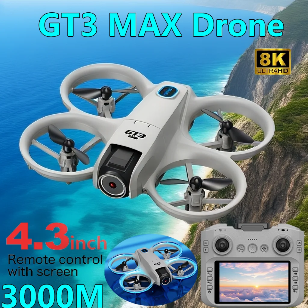 جديد لطائرة بدون طيار GT3 GPS MAX مع كاميرات احترافية عالية الدقة 8k 5G WiFi حاجز ليزر بدون فرش تجنب ألعاب FPV Quadcopters قابلة للطي