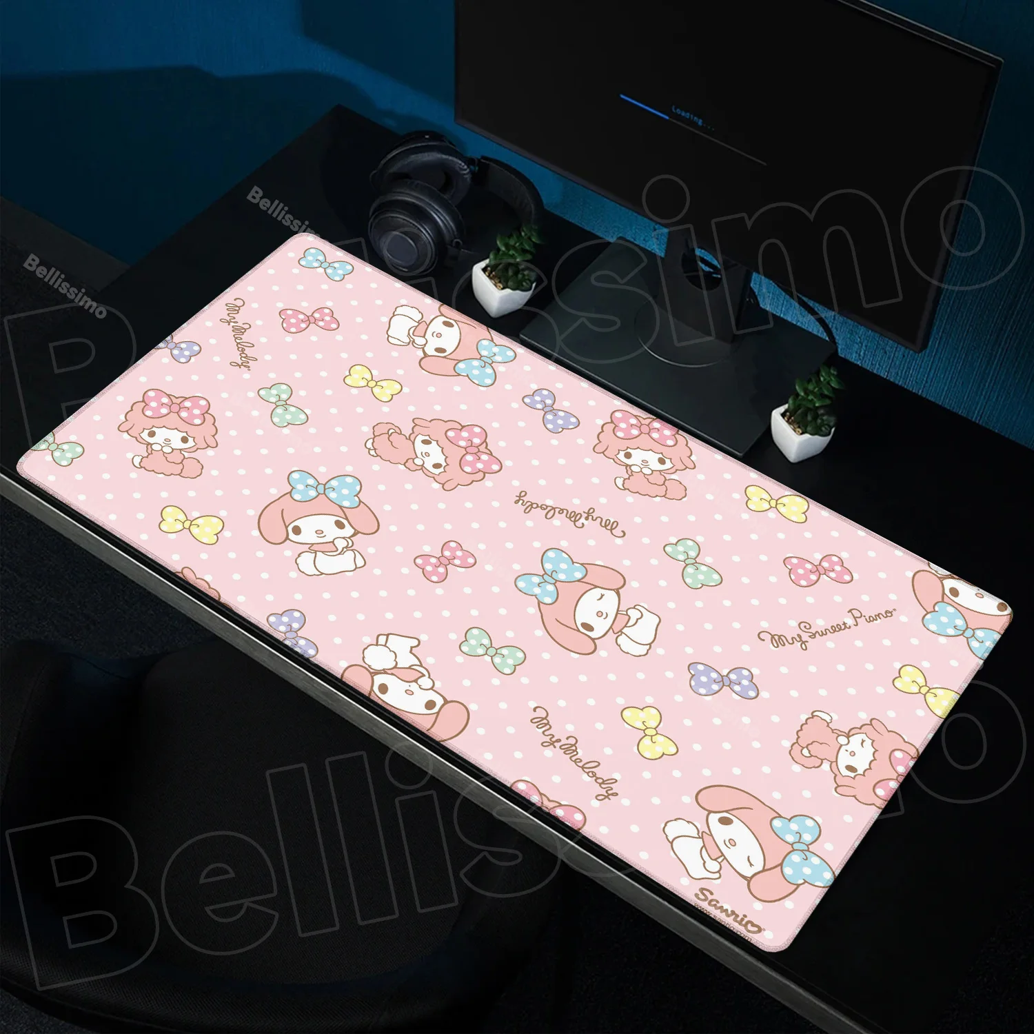 Pink Kawaii Mouse Pad PC My Melody Keyboard Rug Laptop Gamer Cabinet Natural Rubber Mousepad XXL Anime Desk Mat For Girl Gift
