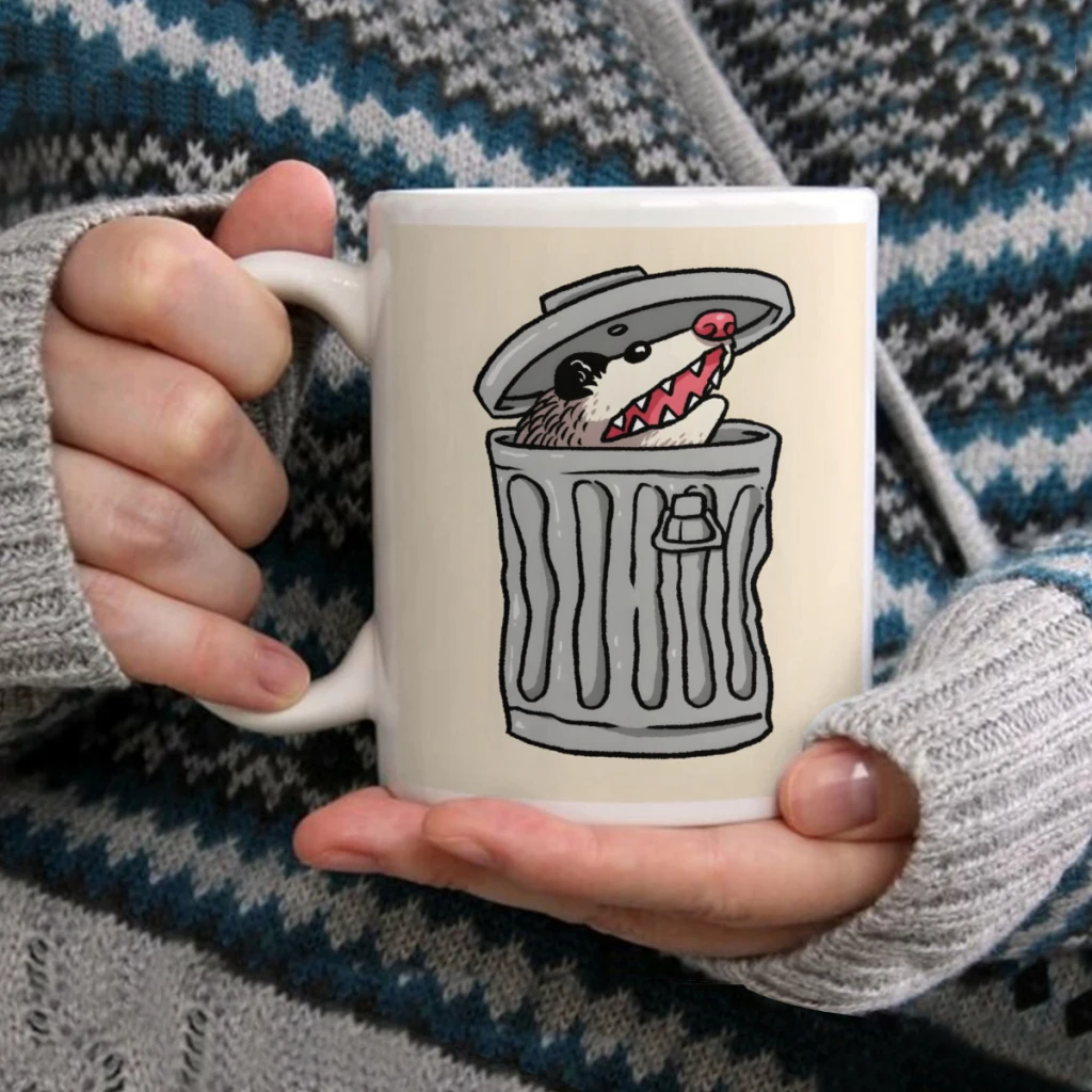 

Trash Can OpossumCoffee Mug Tea Cup 11oz Coffee Cup Funny Birthday Ceramic Mug Personalized Cup