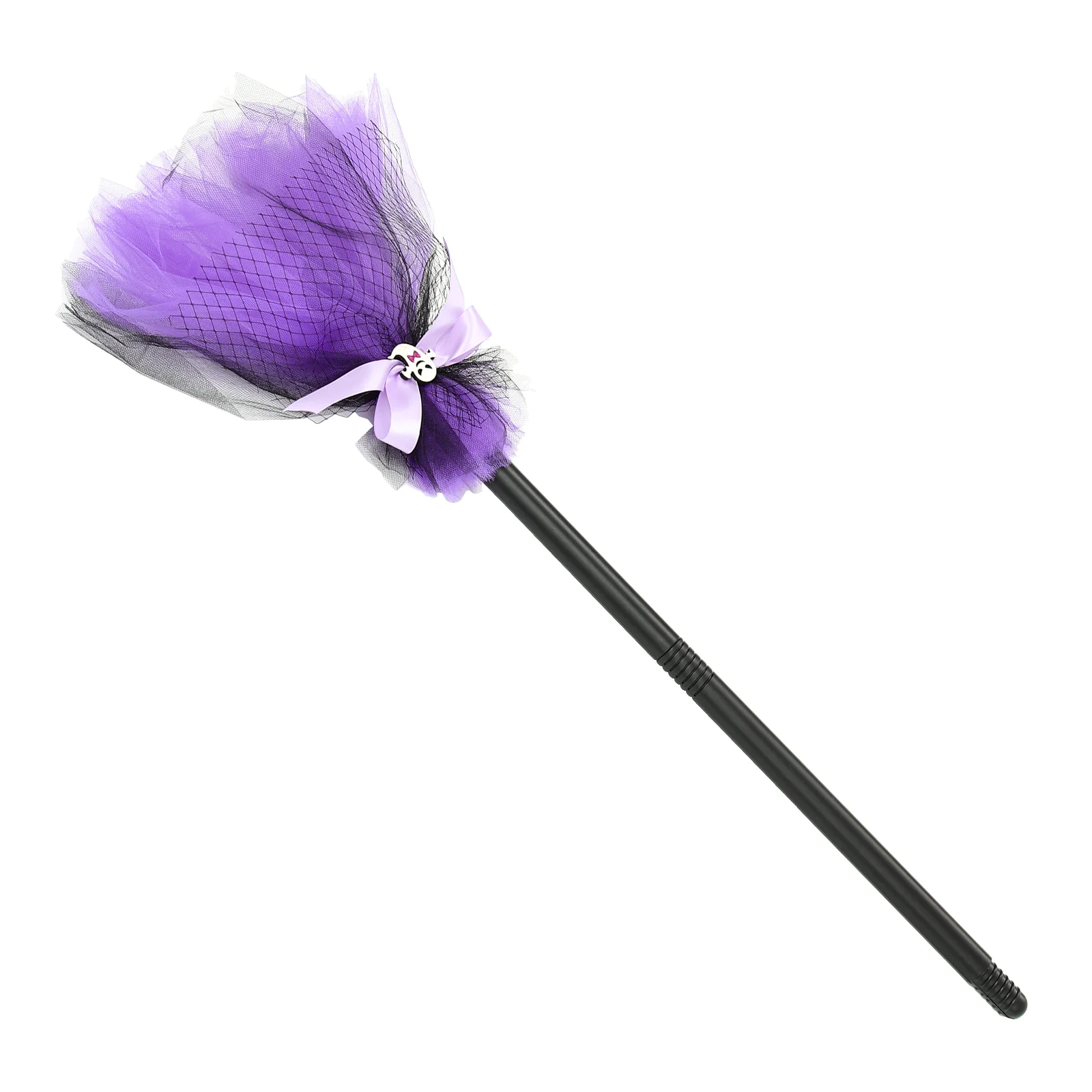 Witch Broom Non Functional Decor Costume Broomstick Party Decoration Cosplay Halloween Fall Plastic Mesh Prop