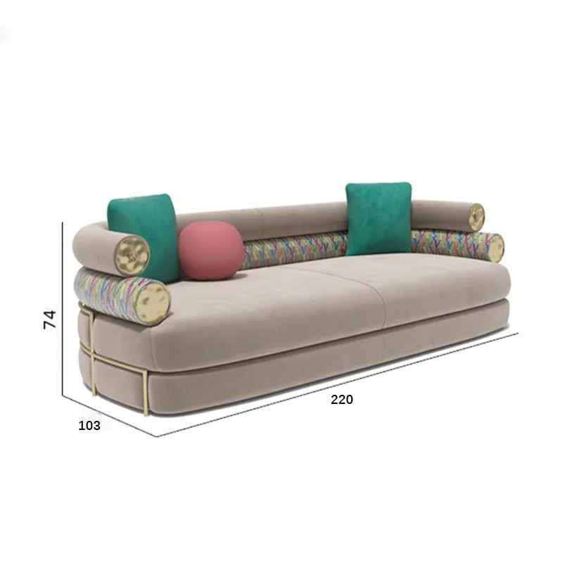

Italian light luxury sofa designer villa small apartment living room Italian fabric sofa combination