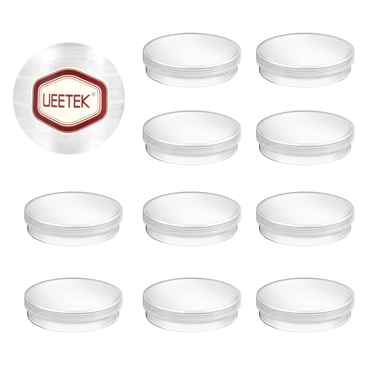 UEETEK 10 PCS 70mm Placas de Petri de Plástico Placa de Cultura com Tampa Placa de Petri Plástico Placa de Petri de Plástico com Tampa