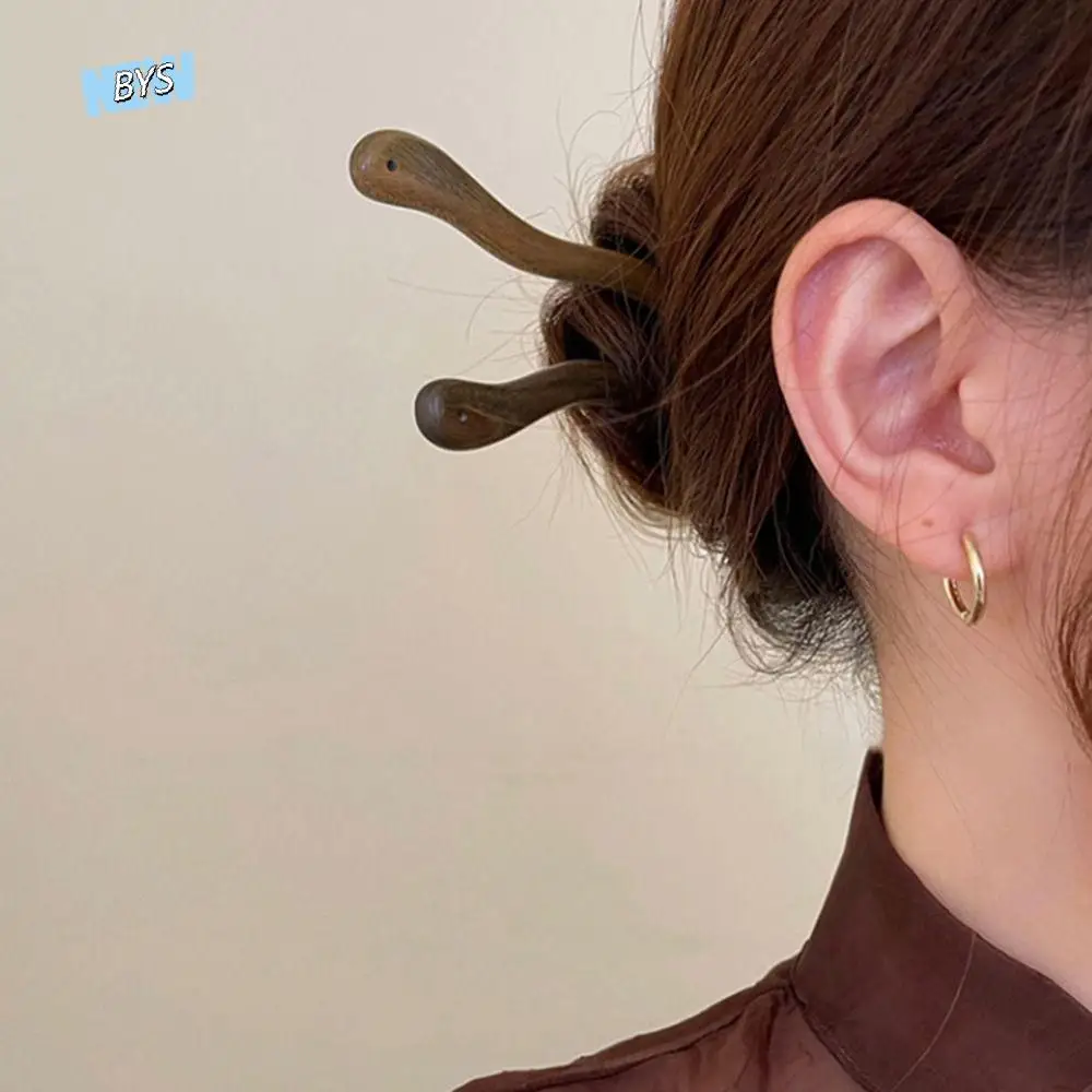 

Traditional Simple Disk Hair For Women Hanfu Cheongsam Wooden Hair Stick Hair Accessories Chinese Style Hair Fork Hairpin