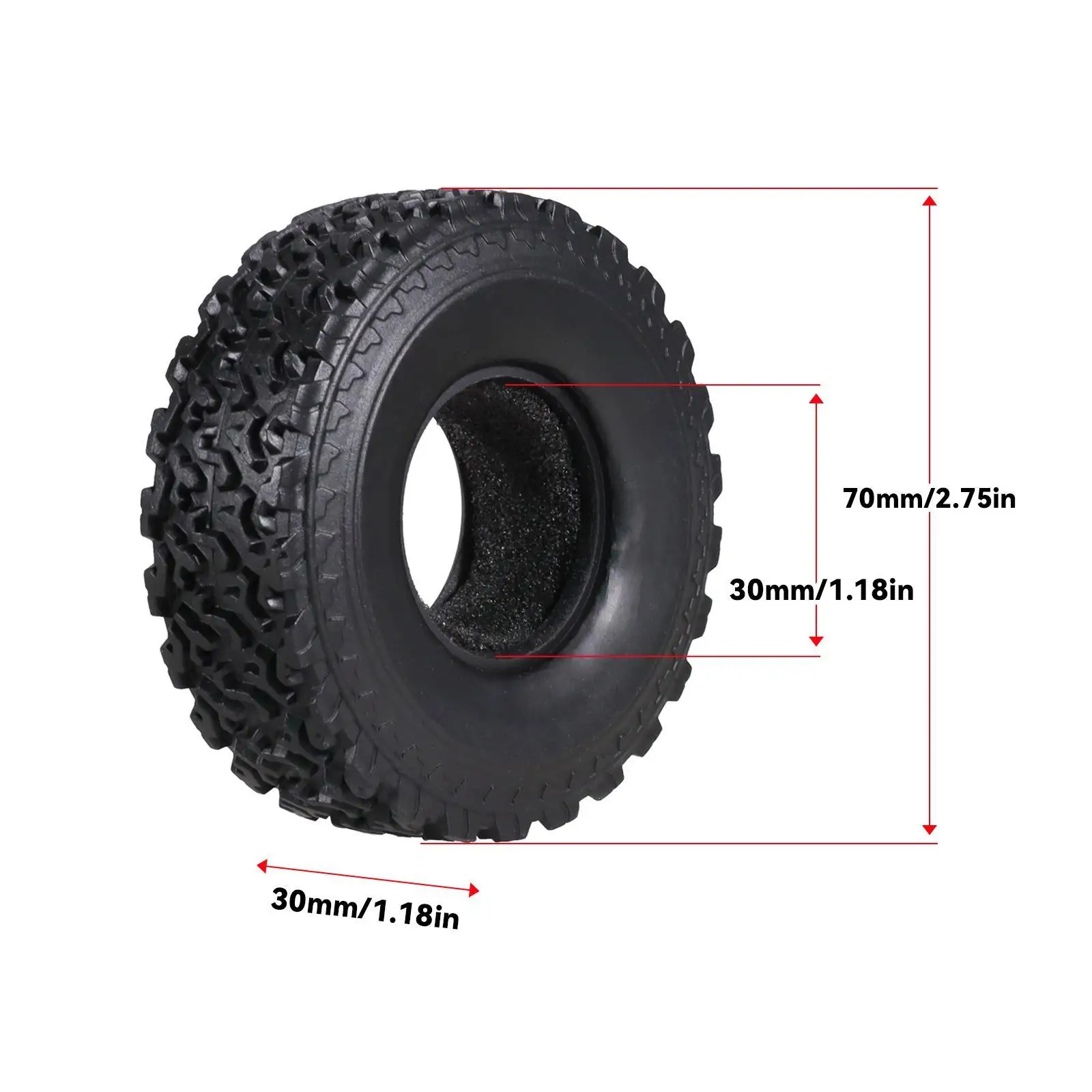 4-teiliges RC-Reifen-Upgrade mit Schaumstoff-L-RC-Autozubehör, einfach zu installieren, ersetzt für MN 1/12 78 82 99S 1/16 C14 C24-Modifikation