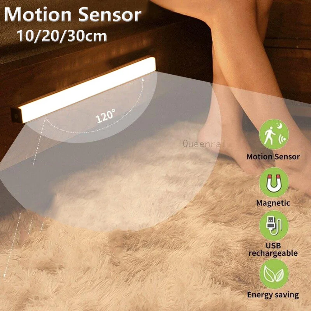 Bedroom Night Lamp Closets Night Light USB Rechargeable Night Lamp Motion Sensor Light Movement Led Room Motion Detector Light